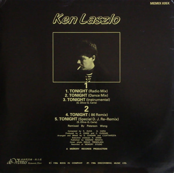 Ken Laszlo - Tonight (Special D.J. Remix) - Image 2